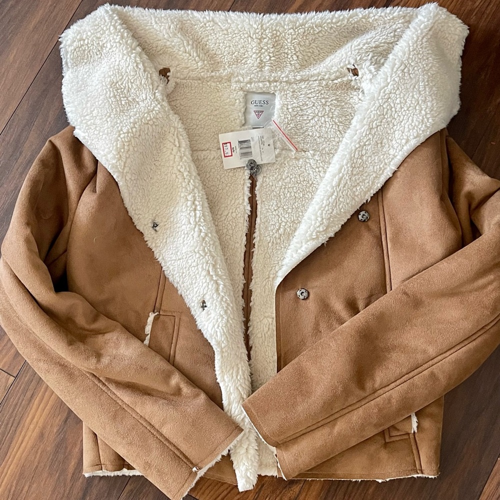 Guess suede shearling jacket.